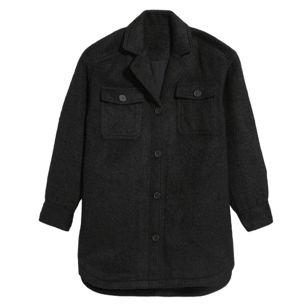 Old Navy Black Soft-Brushed Long Utility Shacket Size 4x NWT Brand New
